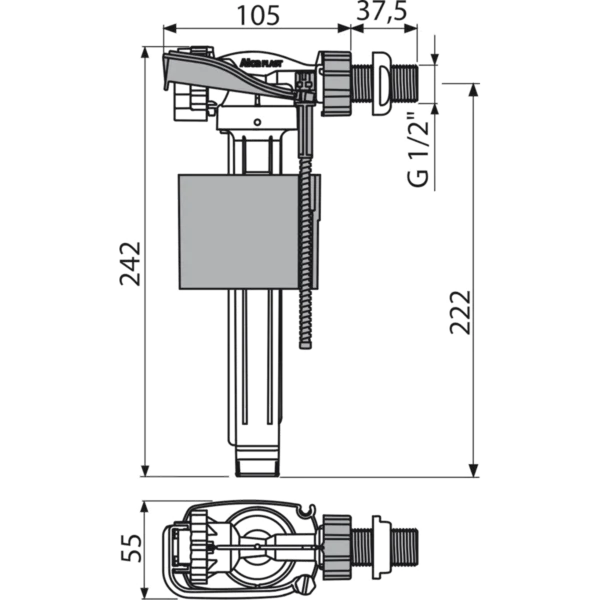 Flotor lateral alamă 1/2'' ALCA - imagine 2