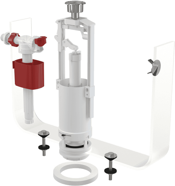 Chrom mecanism WC simplă apăsare + flotor 1/2'' ALCA