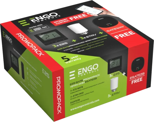 Promopack E25-BATB Controller x 3buc negru+ ETRV-M30 x 3buc + EGATEZB Internet Gateway x 1buc gratuit - imagine 2