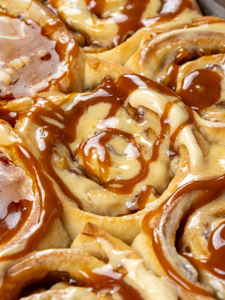 image of caramel apple cinnamon rolls