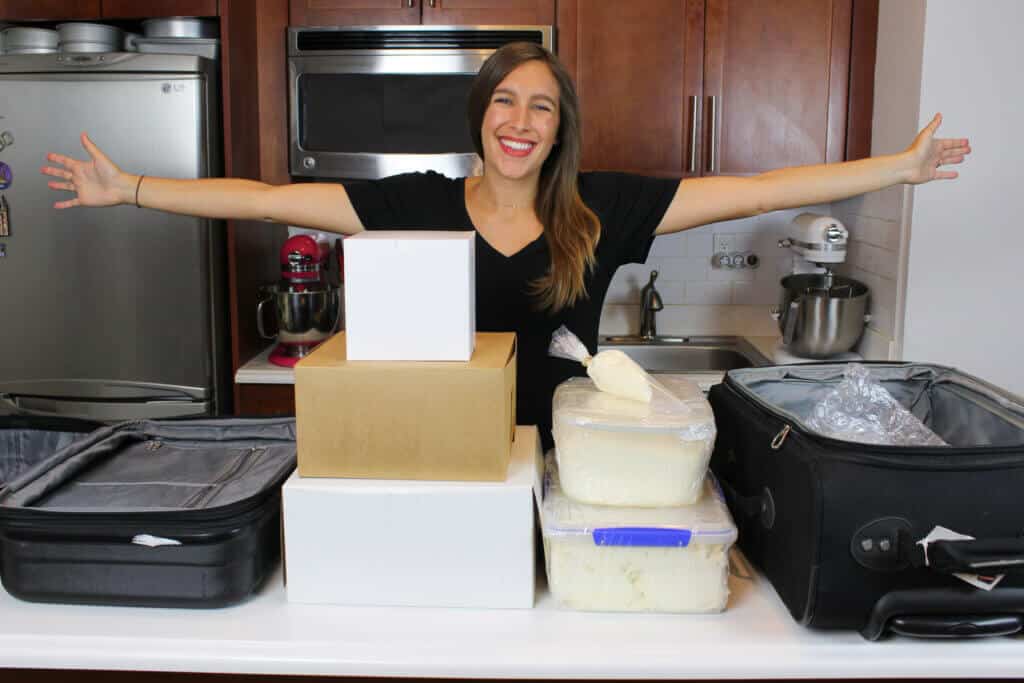 Photo of chelsweets chelsey white transporting a wedding cake across the country