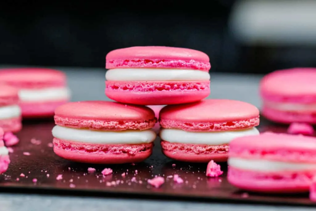 image of french macarons that were made using this macaron troubleshooting guide