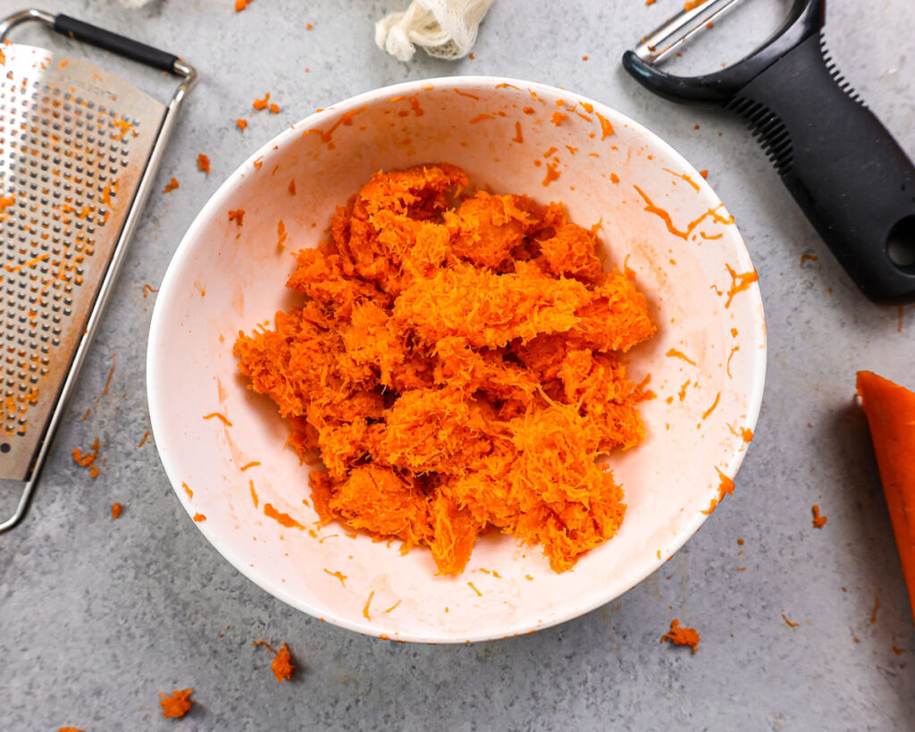 image of carrots that have been finely grated using a microplane grater