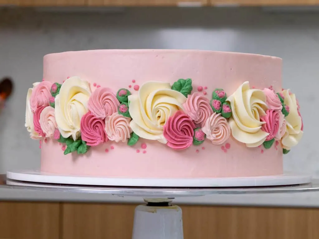 image of a Spring inspired buttercream flower cake