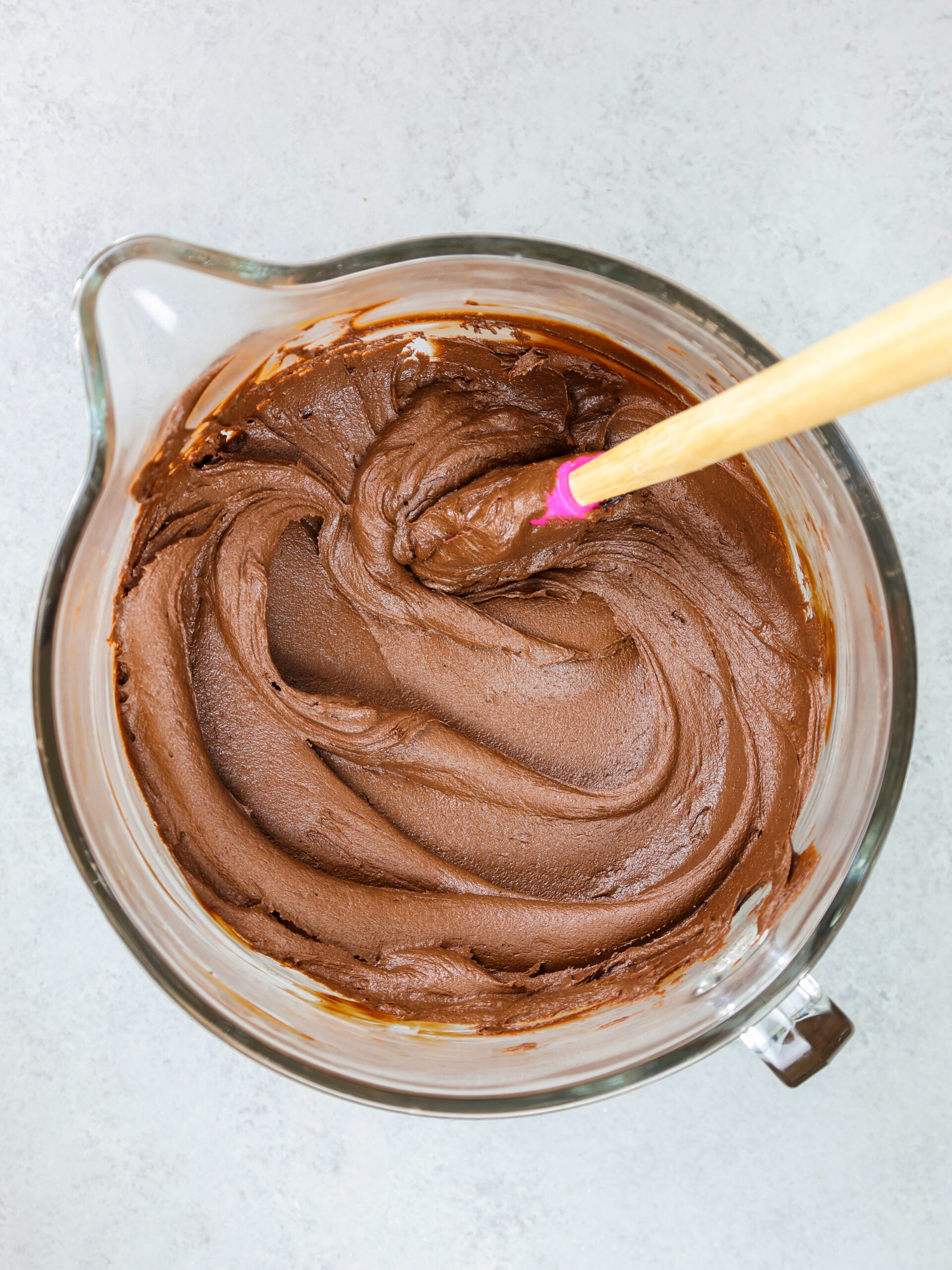 image of silky smooth, decadent dark chocolate buttercream
