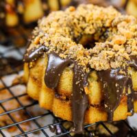 image of a mini butterfinger Bundt cake