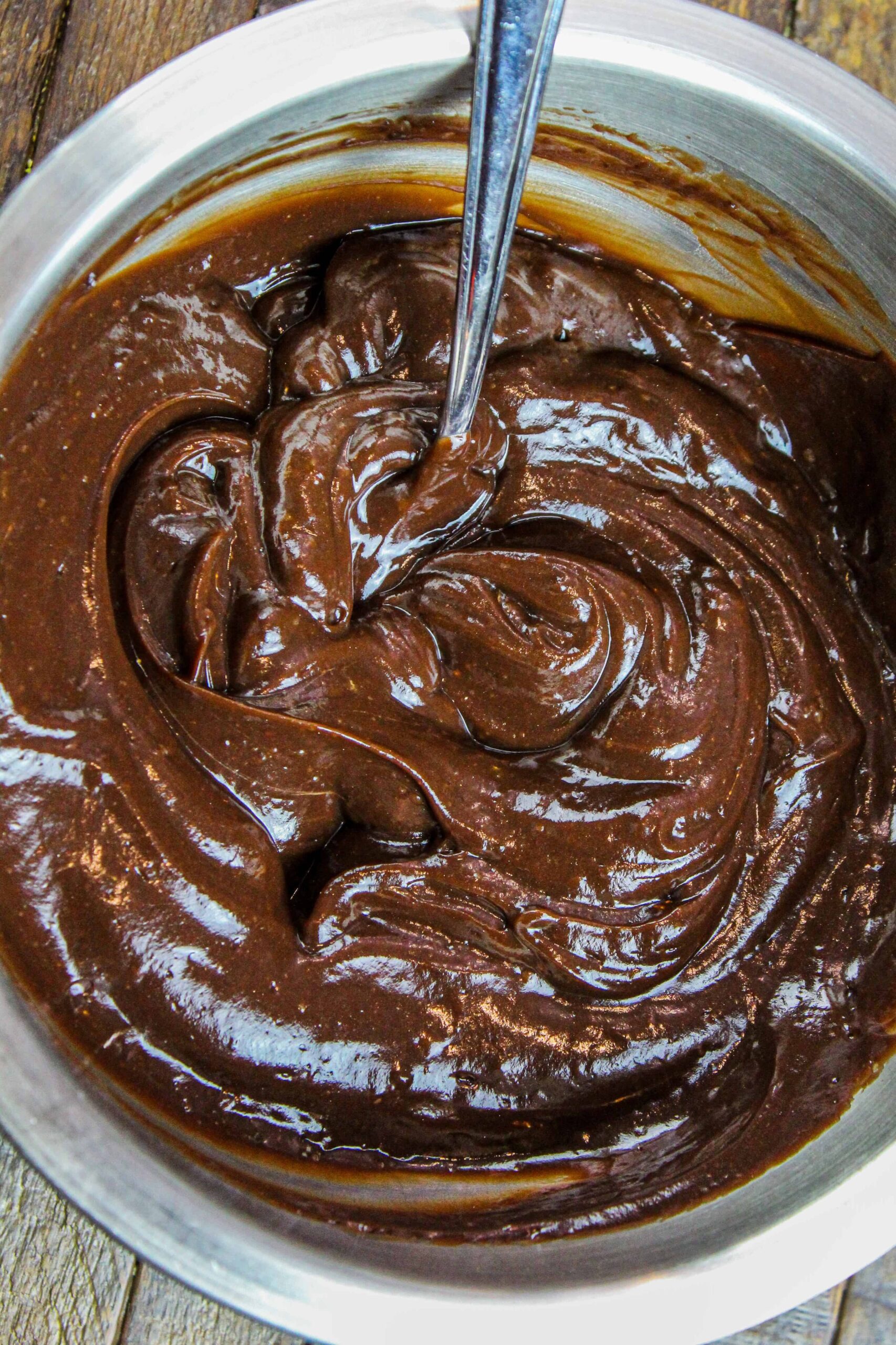 image of chocolate pudding, ready to be added to an oreo trifle