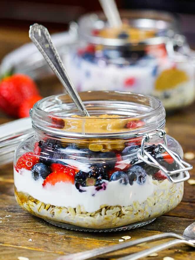 image of protein overnight oats made without protein powder
