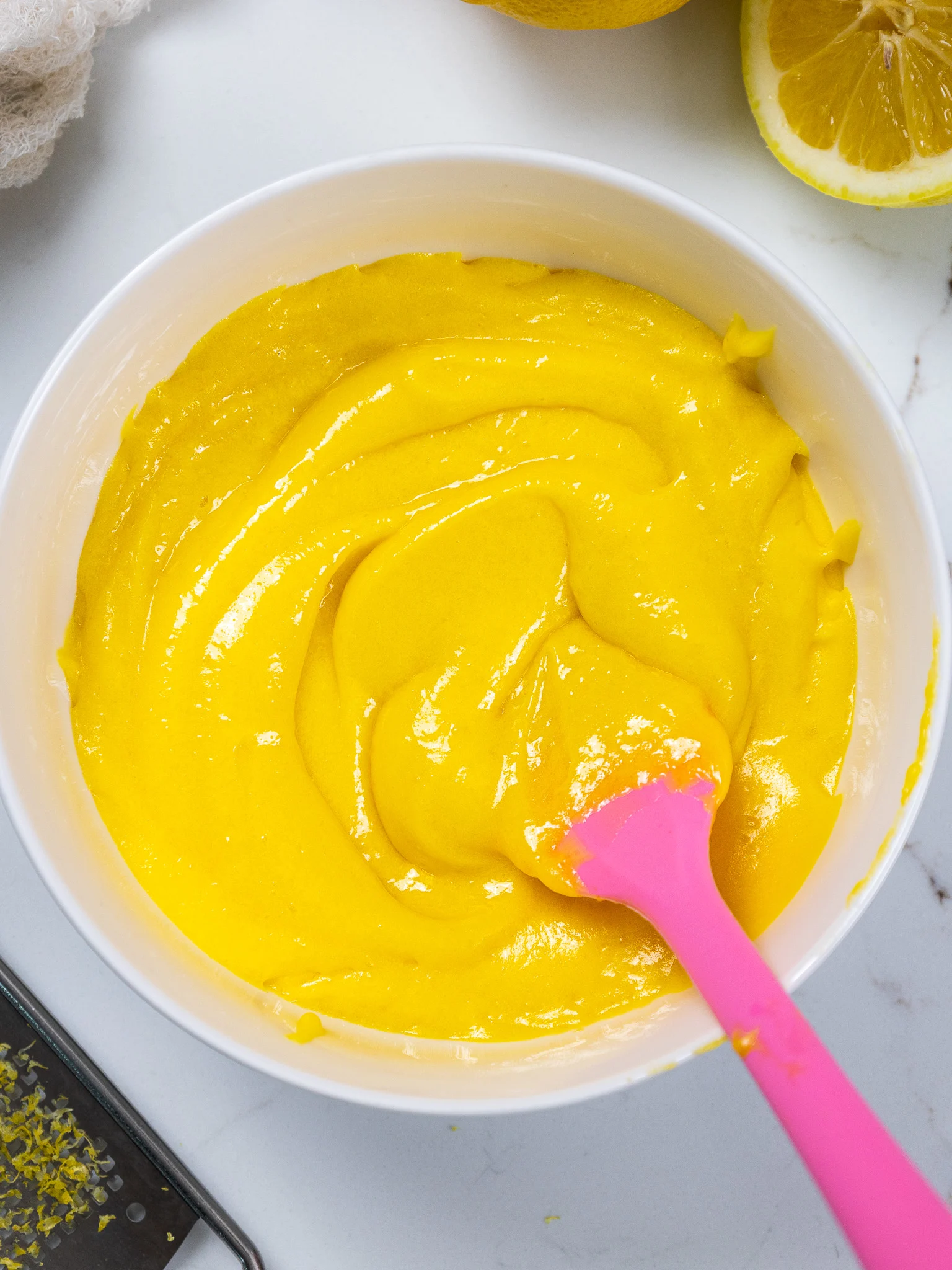 image of lemon curd in a ceramic bowl