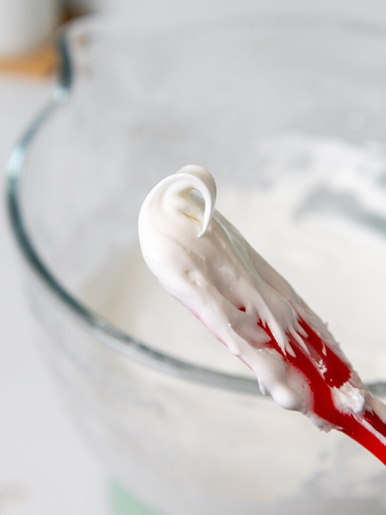image of soft peak consistency royal icing
