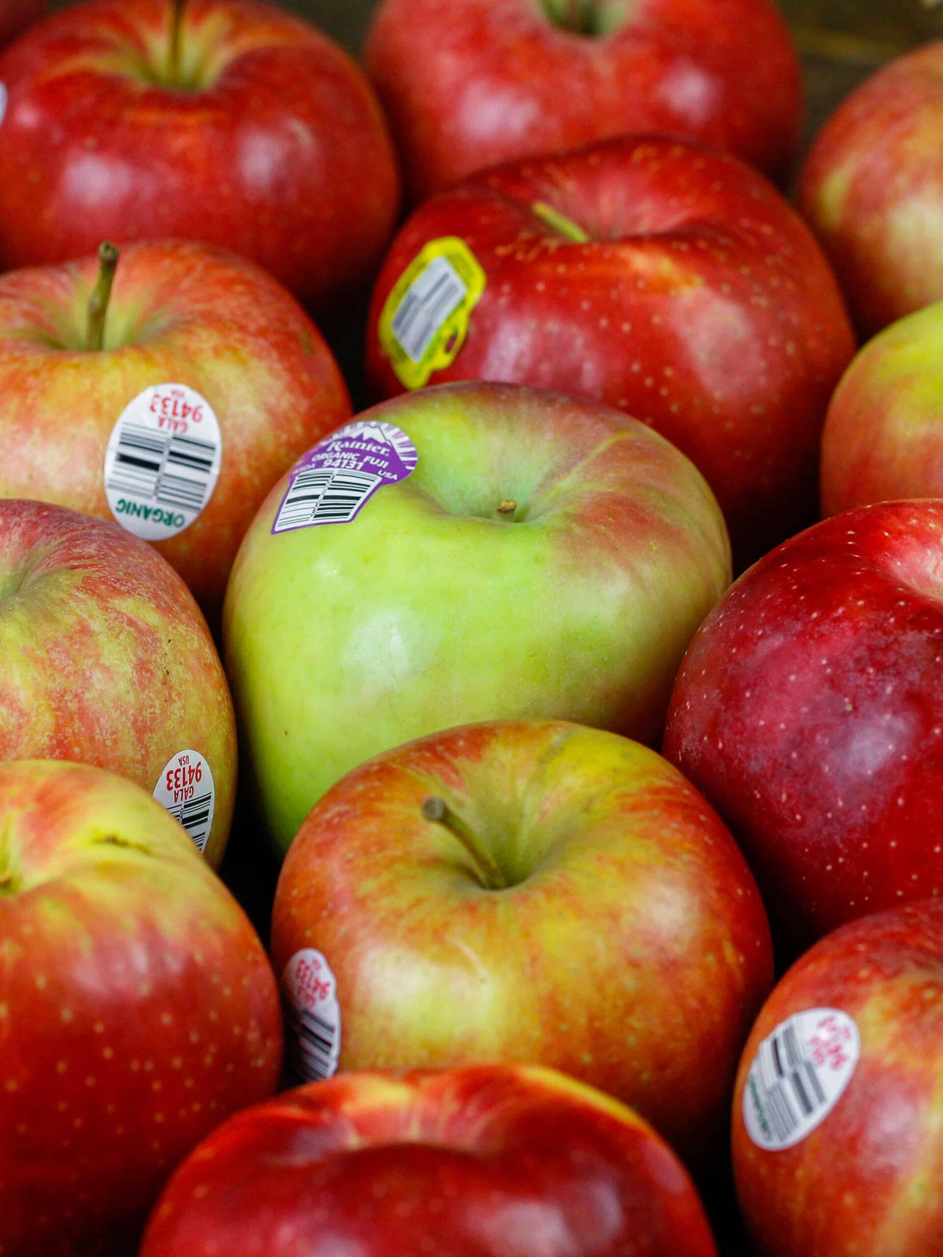 image of apples on a board ready to be baked with