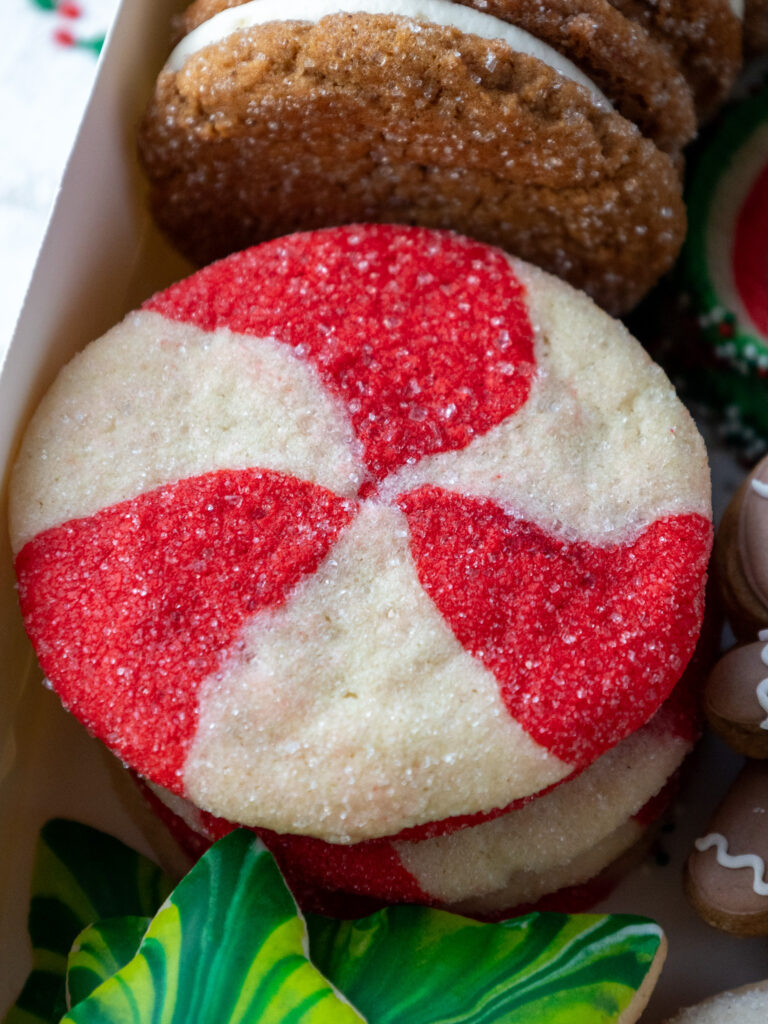 image of a peppermint swirl sugar cookie