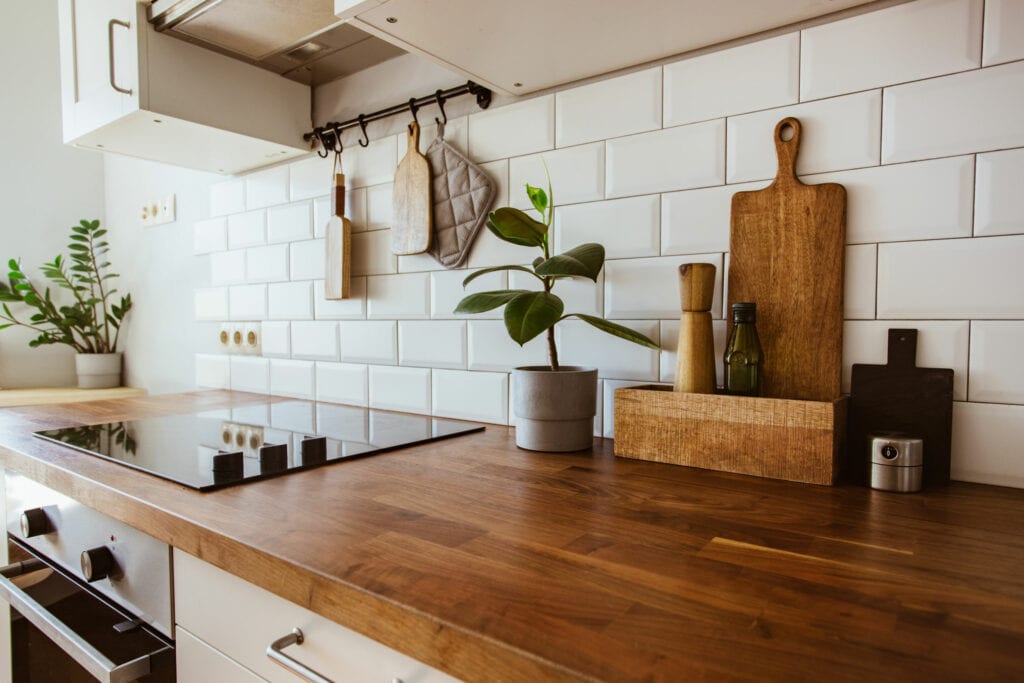 Kitchen wooden butcherblock countertops