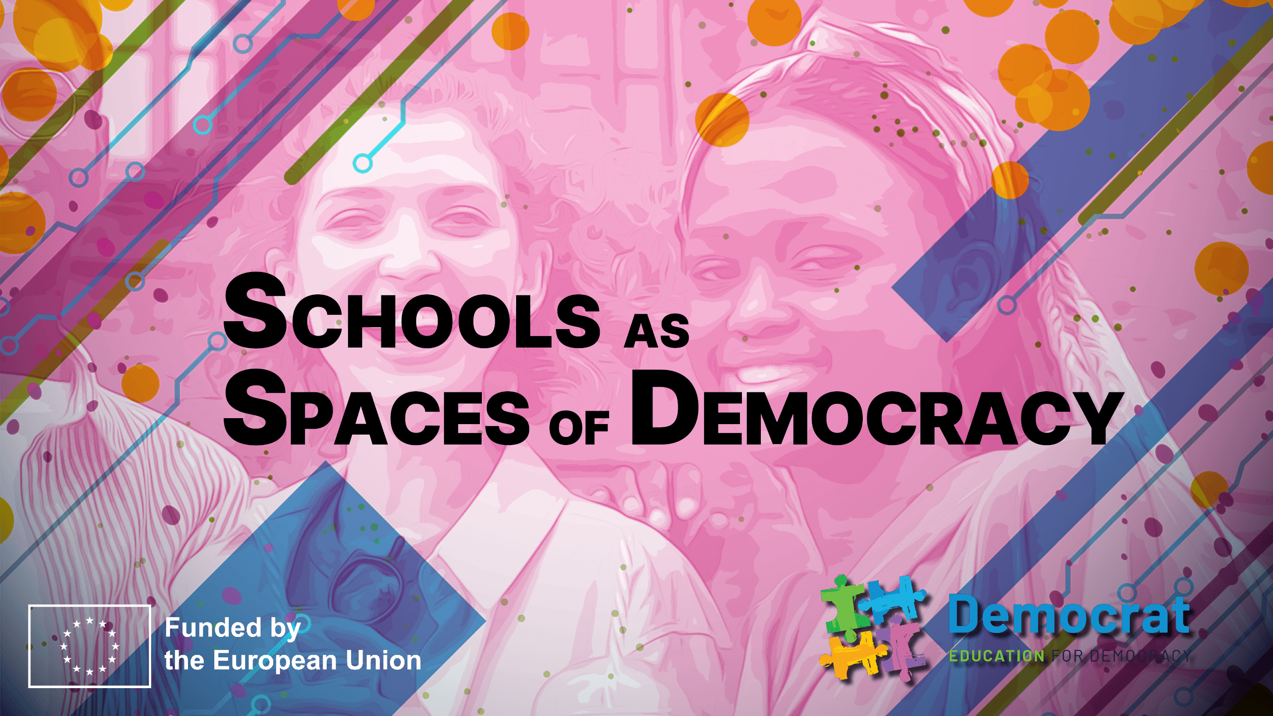 Two students of diverse backgrounds collaborating, representing the values of democratic school culture.