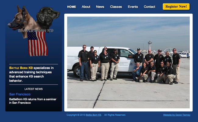 Battle Born K9 Website Design