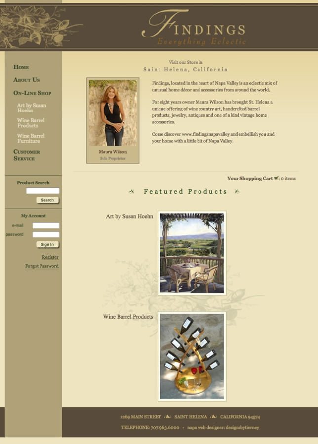 Findings Napa Valley Website Design