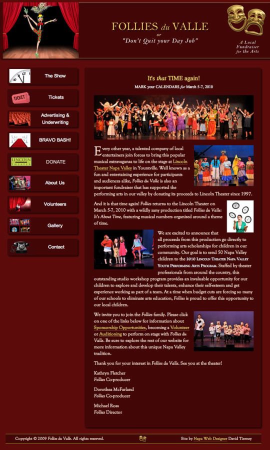 Follies Du Valle Theater Performance Website Design
