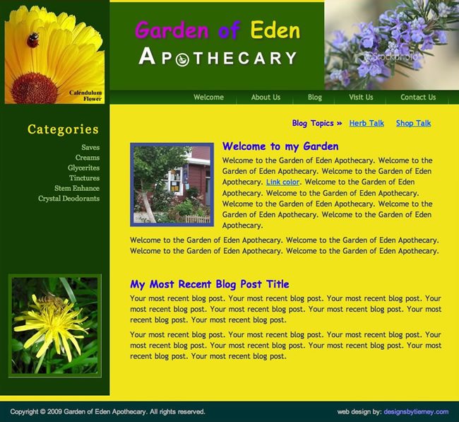 Garden of Eden Apothecary Website Design