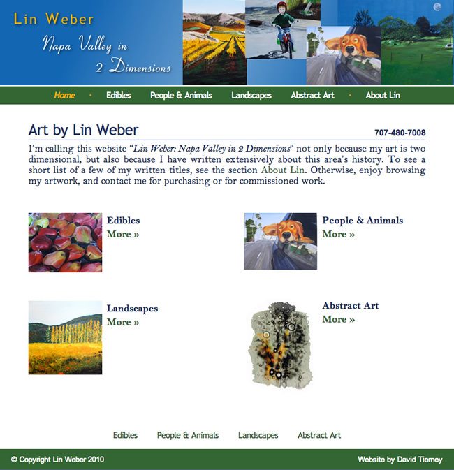 Lin Weber Artist Website Design