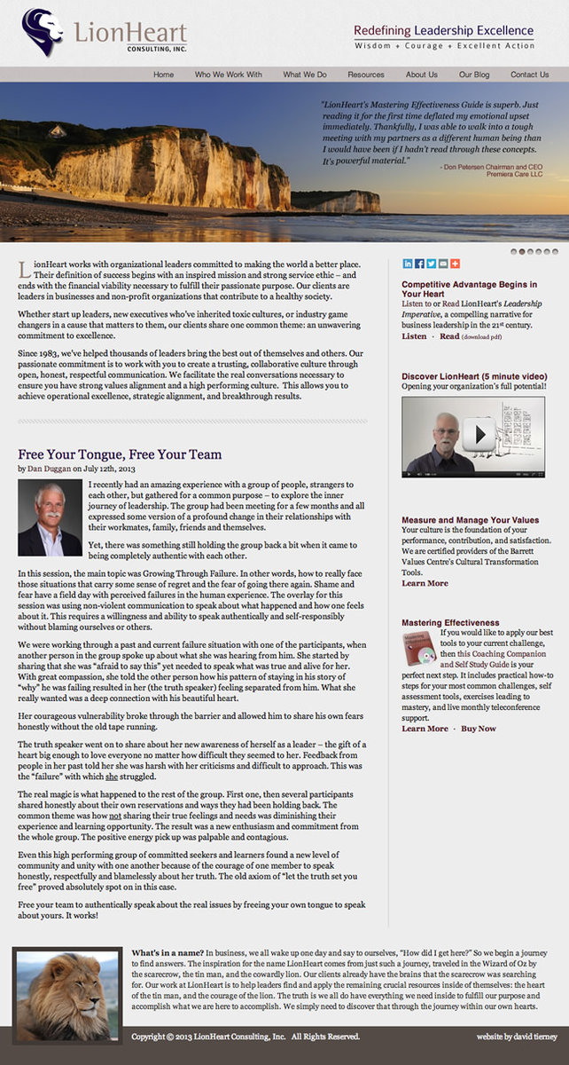 LionHeart Consulting Website Design