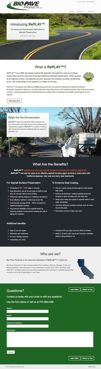 Bio-Pave Products Web Design
