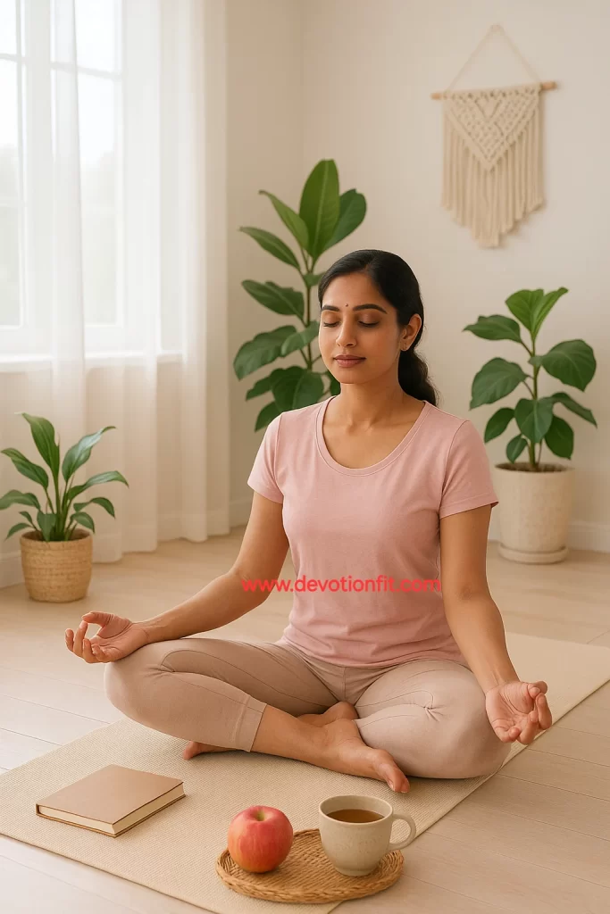 Fit and Fabulous After 40 – Woman doing yoga and staying healthy naturally
