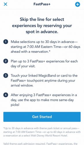My Disney Experience Pastpass set up