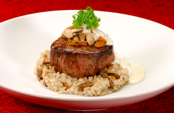 Filet & mushroom risotto