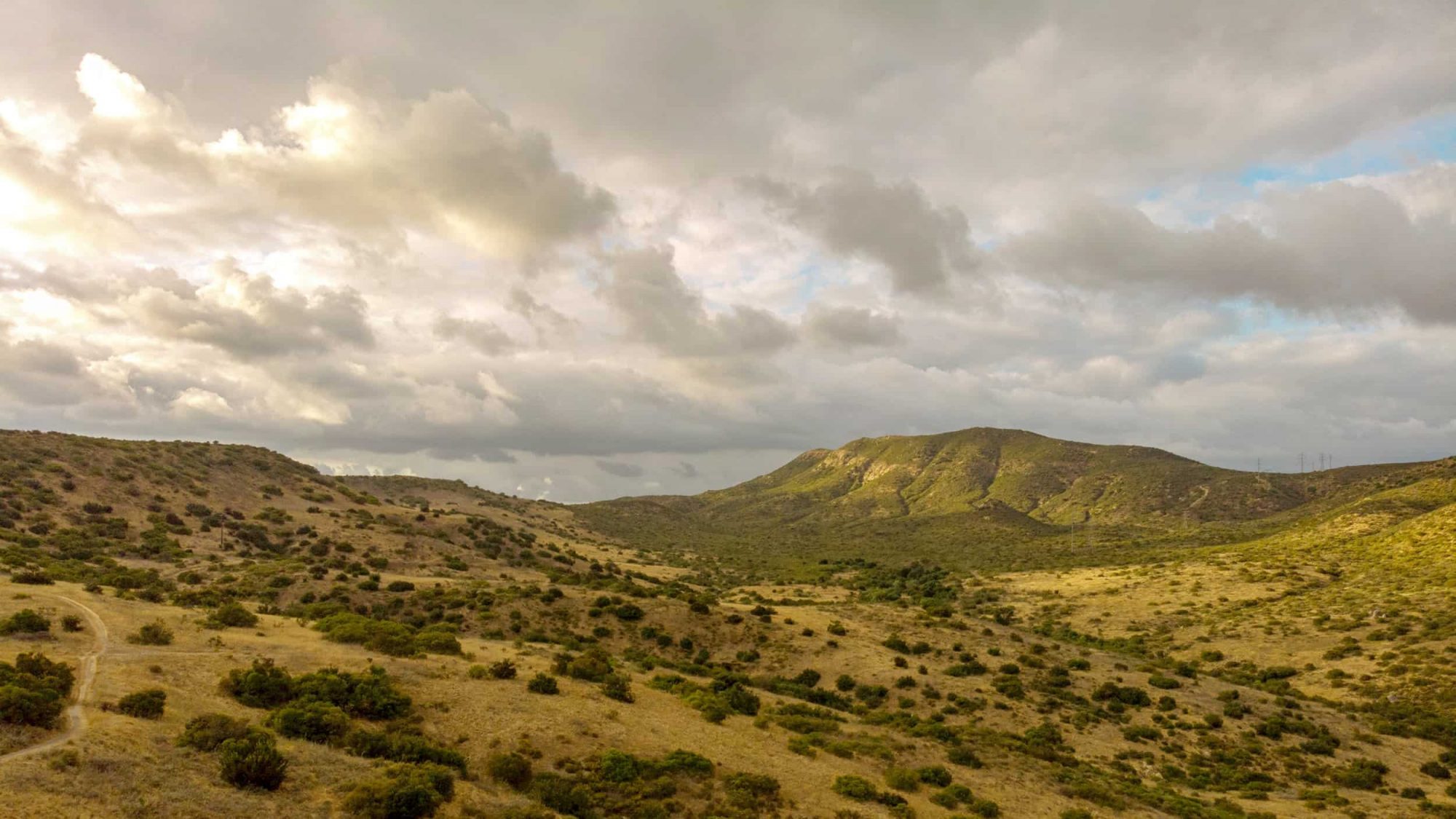 mountain view with clouds at Mission Trails Regional Park