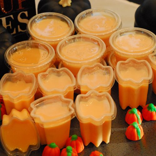 Don't be a witch this Halloween night. Cast a spell of Pumpkin RumChata Jello Shots delight!