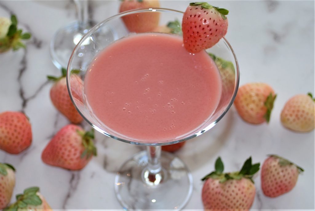 White Chocolate Strawberry Ganache Martini