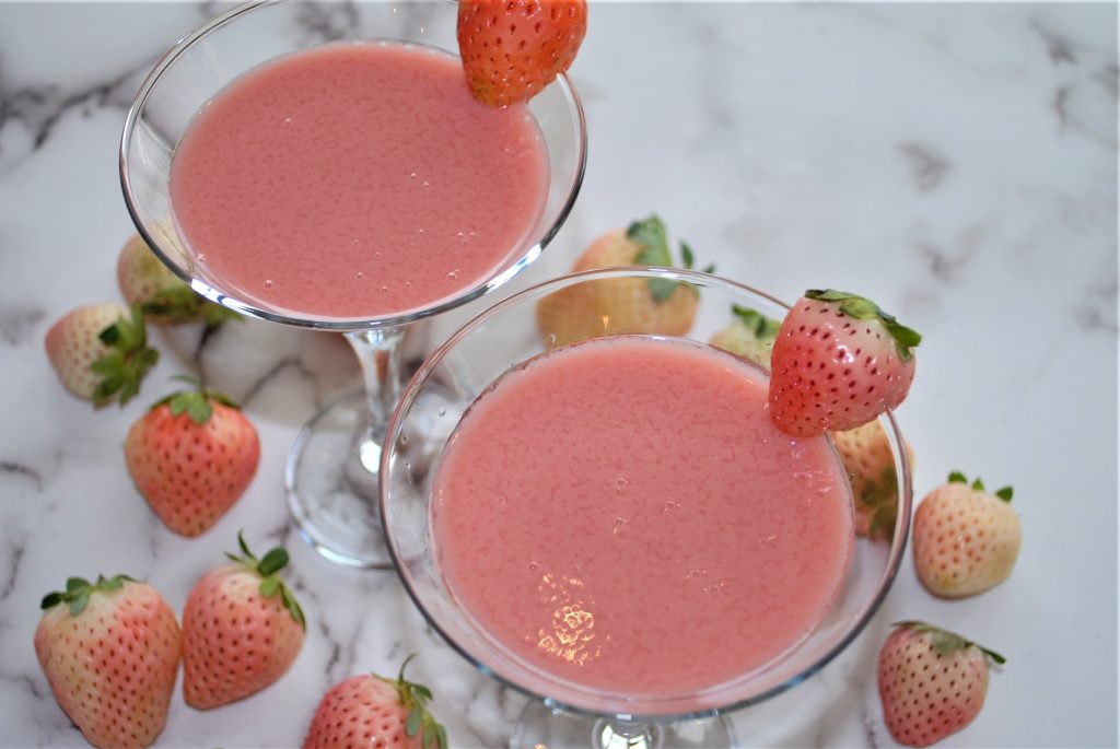 White Chocolate Strawberry Ganache Martini