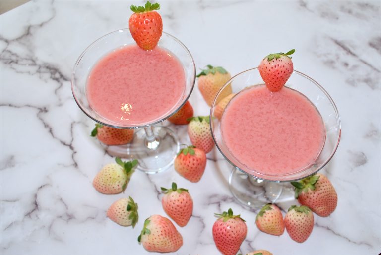 White Chocolate Strawberry Ganache Martini