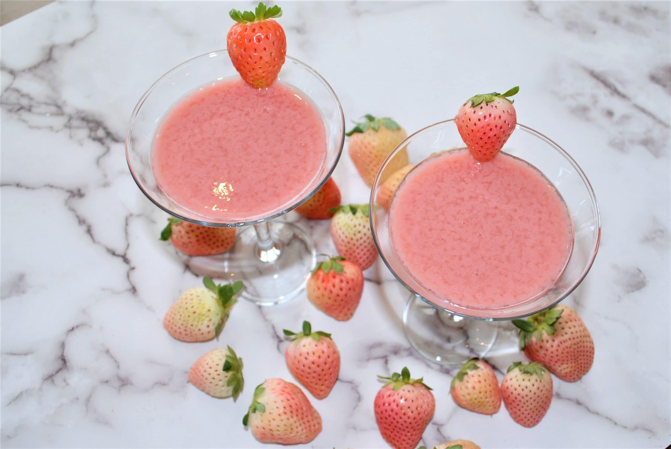 White Chocolate Strawberry Ganache Martini