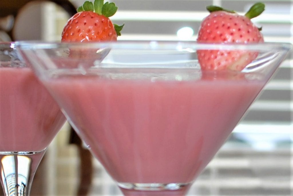 White Chocolate Strawberry Ganache Martini