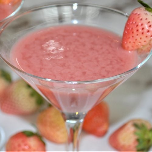 White Chocolate Strawberry Ganache Martini