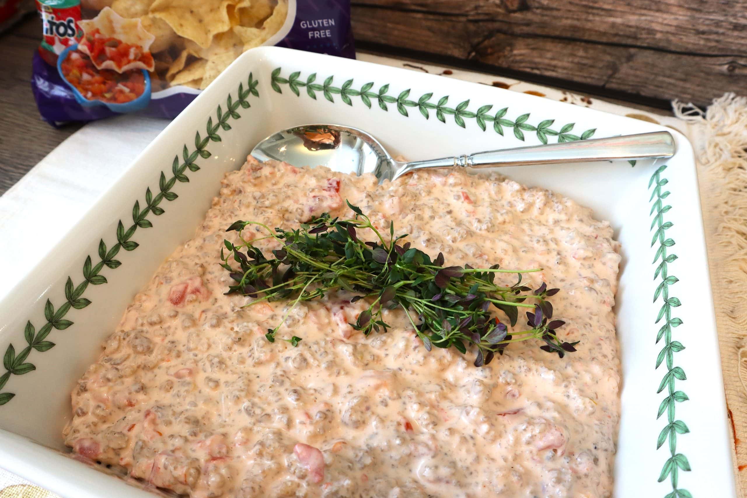 Simply Delicious, Your Easy Go-To Game Day Appetizer! Hot Sausage Dip