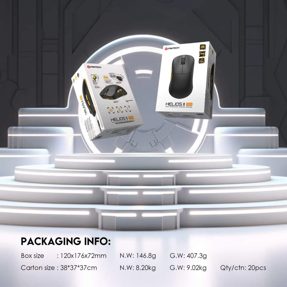 Mouse Gaming 4K, HELIOS II PRO XD3V3