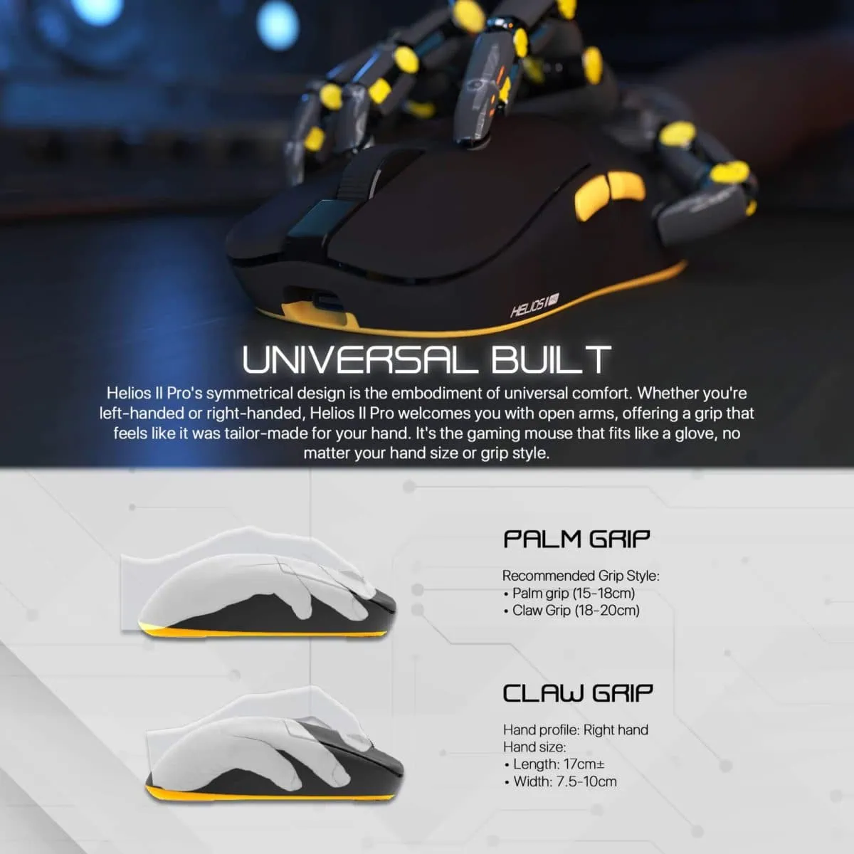 Mouse Gaming 4K, HELIOS II PRO XD3V3