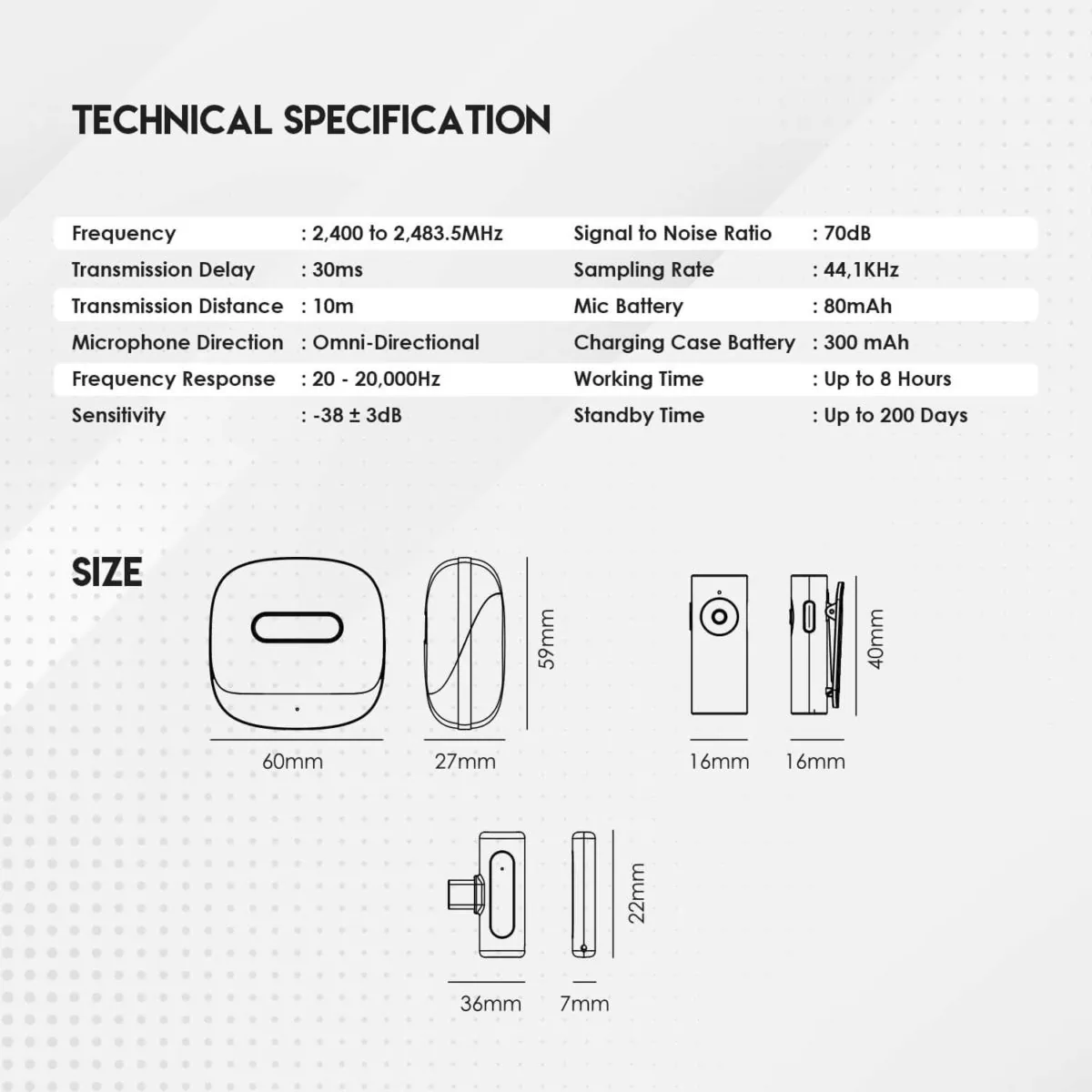 Microphone Wireless WMV 11 & 21