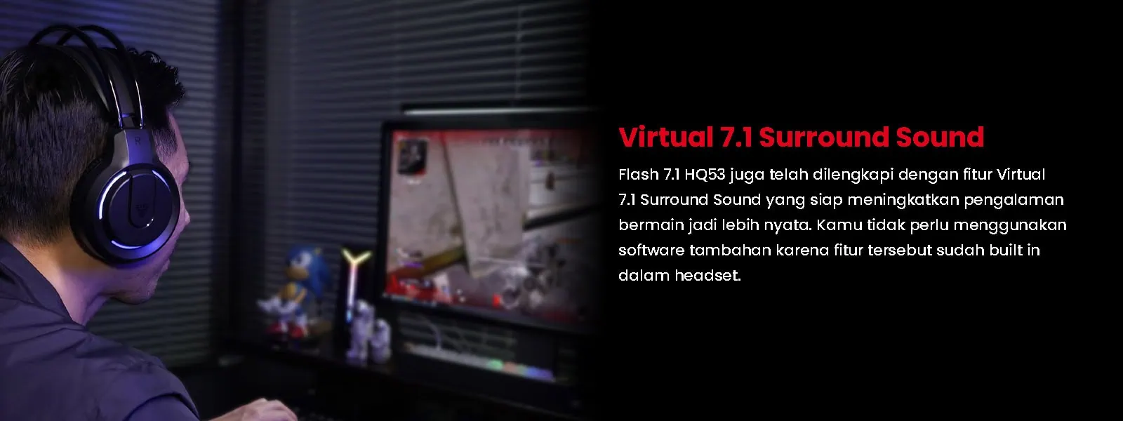 Headset HQ53 Virtual 7.1 Soround sound