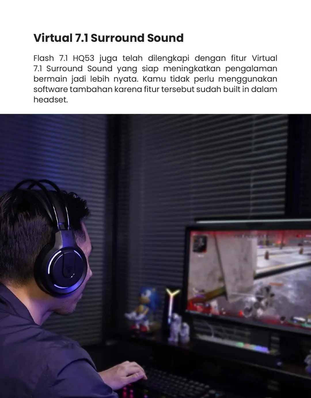 Headset HQ53 Virtual 7.1 Soround sound