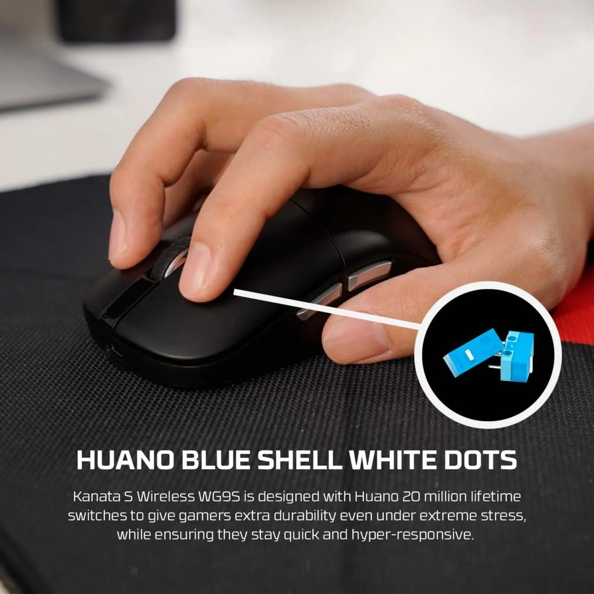 Kanata WIreless Mouse Gaming Wireless WG9 Huano Blue Shell