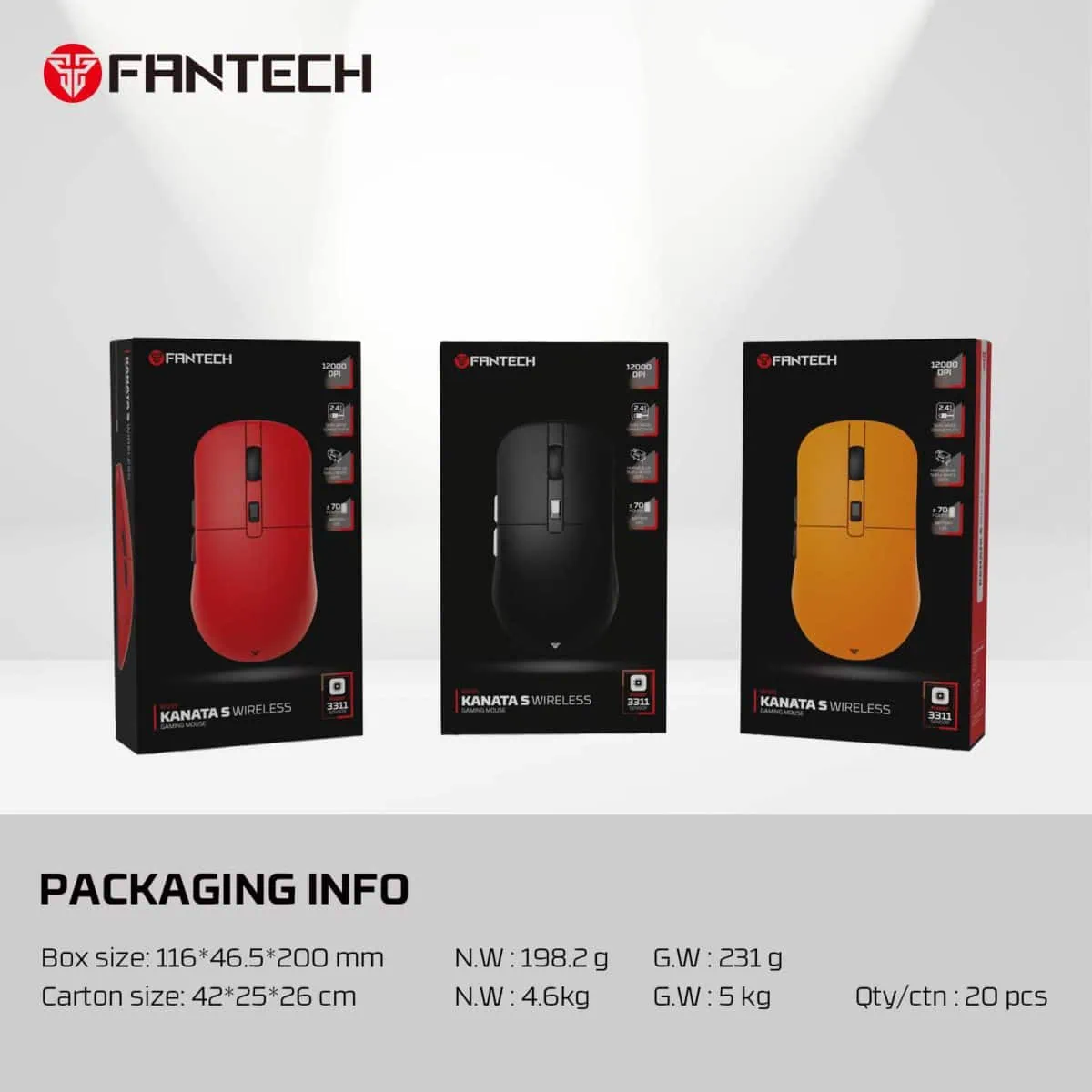 Kanata WIreless Mouse Gaming Wireless WG9 Size