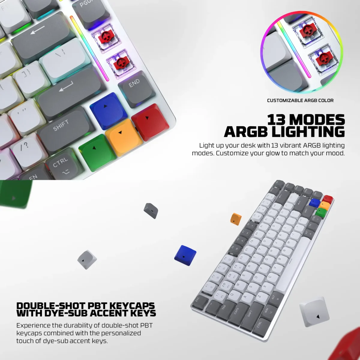 Fantech Keyboard Gaming Low Porfile Super Maxfit Air 13 Modes ARGB Light