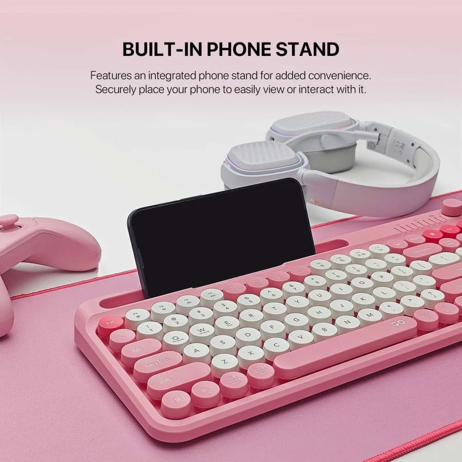 Keyboard Mouse Combo Keyboard Portable Wireless Bluetooth Dual Mode Fantech GO MOCHI 85 101-Buit in Phone Stand