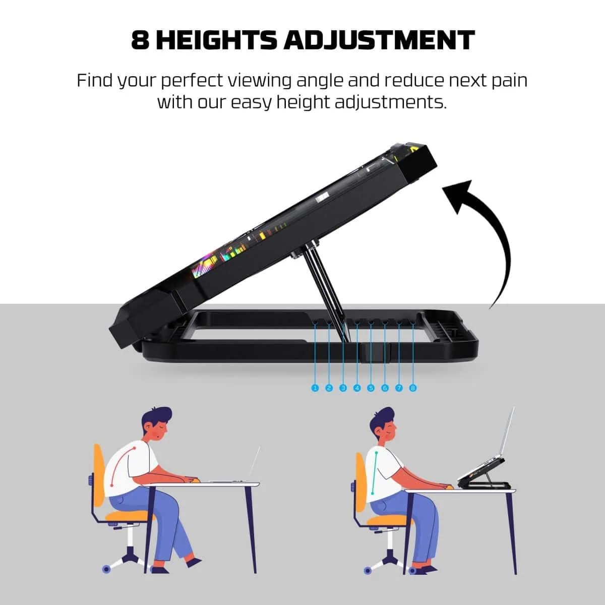 Kipas Laptop Fantech NC21 Notebook Cooler 8 Height