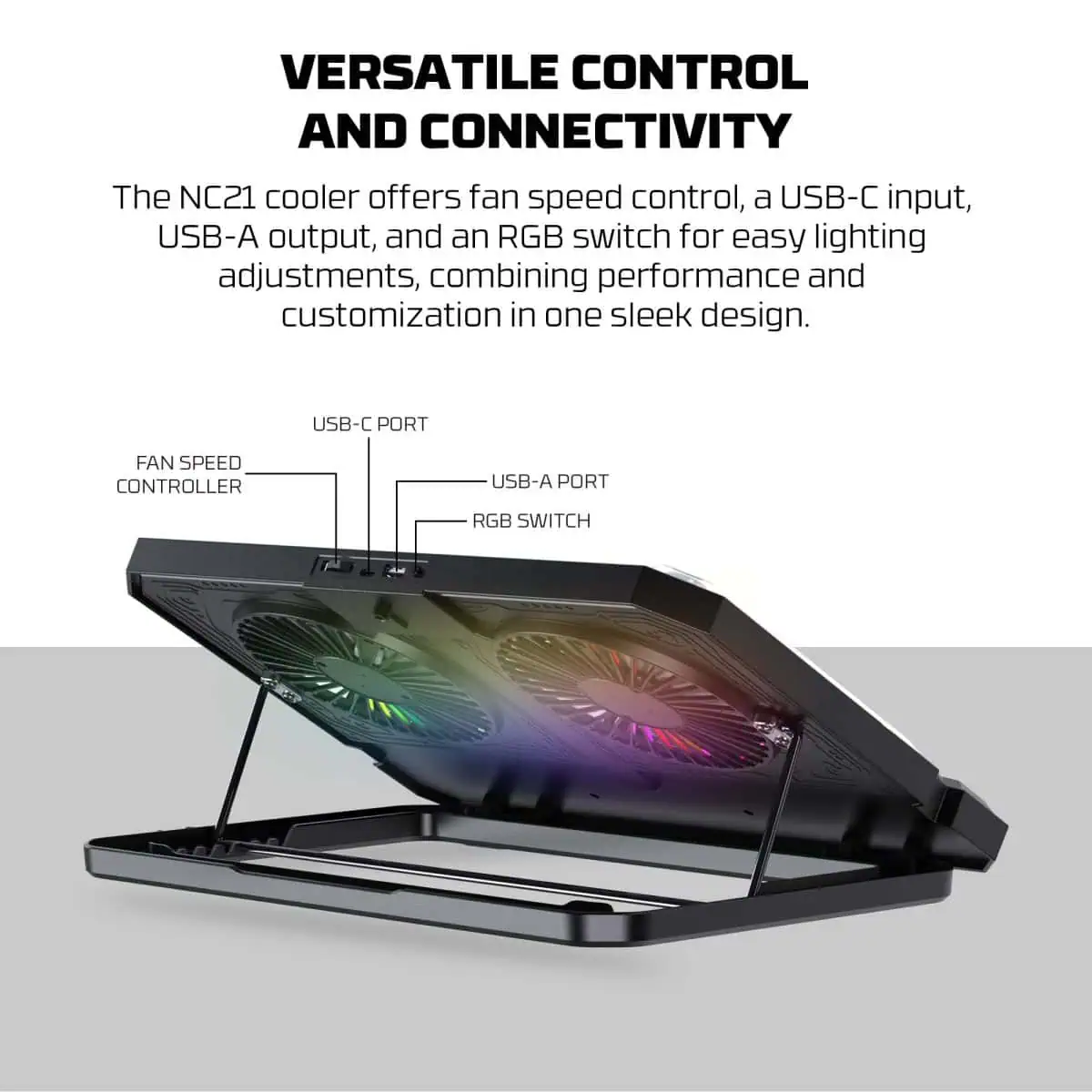 Kipas Laptop Fantech NC21 Notebook Cooler Versatile Control