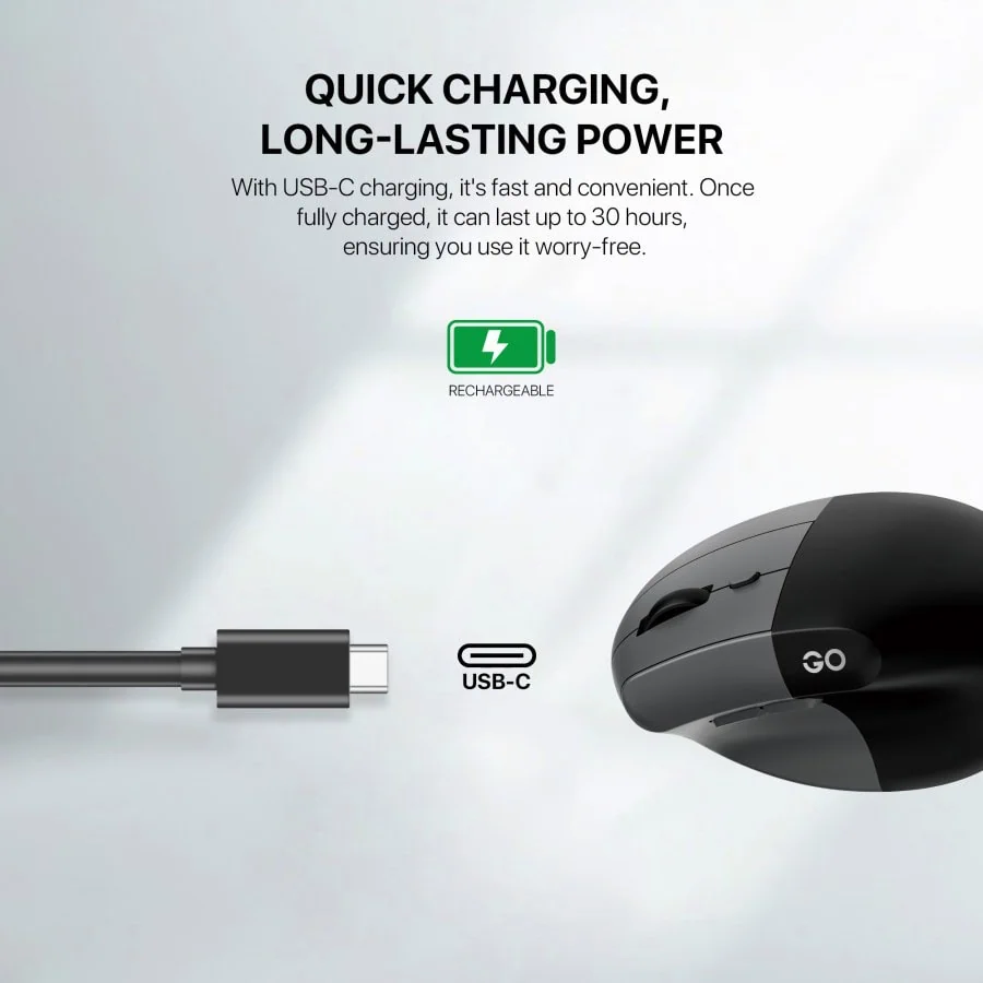 Mouse Vertical Fantech Wireless Bluetooth 5 Rechargeable Mouse Office Kantor W195W195R Quick Charging