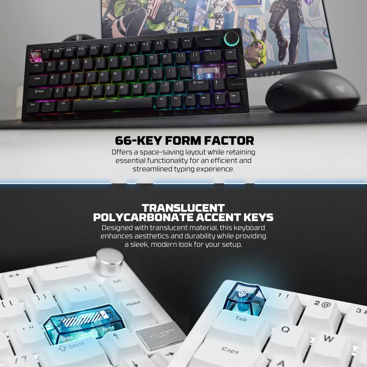 66 Keys Translucent Polycarbonate 1